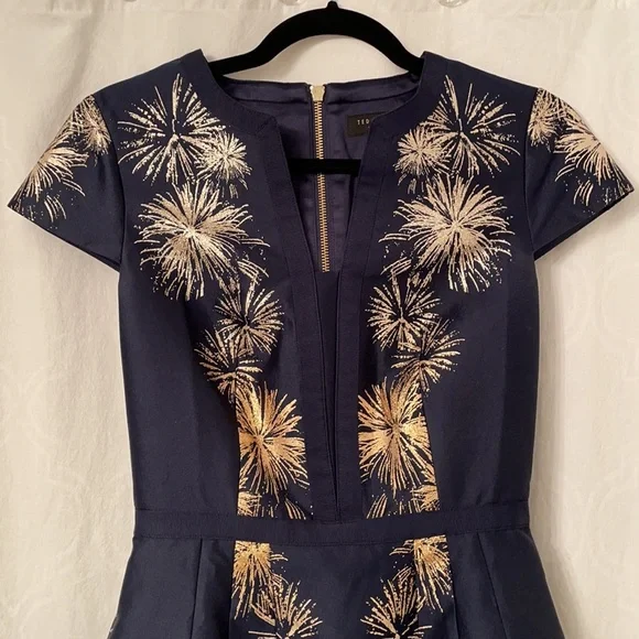 Ted Baker Tdzalla Sculpted Stardust Jacquard Dress - Picture 3 of 7